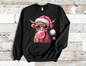 Highland Christmas Cow, sun glasses and bubble gum, Sweatshirt  (HTV)
