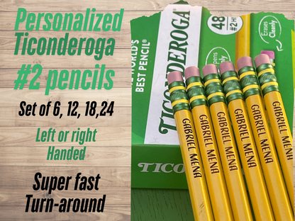 Personalized Pencils | Engraved Pencils | Back to School | Ticonderoga Pencils | Student Gift| #2 pencils