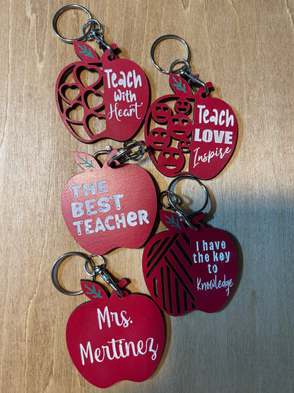 Teacher apple keychain |Best teacher ever|Teacher gift
