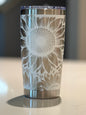 Sunflower seamless engraved 20oz Tumbler, Insulated Steel Laser Engraved Tumbler