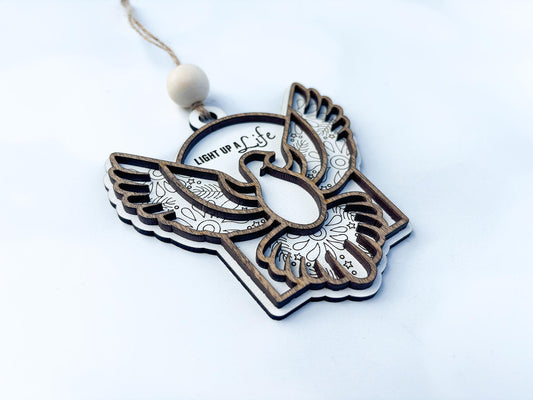Light Up a Life Dove Ornament – Wooden Memorial Christmas Decoration