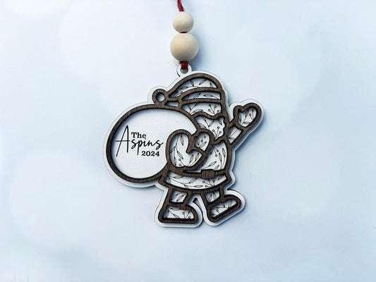 Personalized Ornament 2025 – “Santa Claus Is Coming to Town” or Family Name  | Laser Engraved