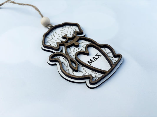 Personalized dog ornament, furry friend custom ornament