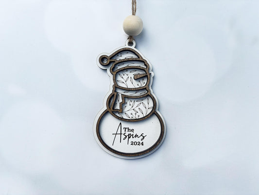 Personalized snowman ornament