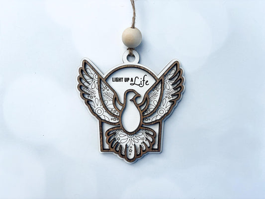 Light Up a Life Dove Ornament – Wooden Memorial Christmas Decoration