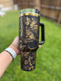 Skull and butterflies 40 oz Quencher  Gold  Plated Tumbler
