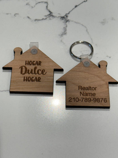 Personalized Real Estate Agent Keychain, New Home Buyer Gift, Gift from Real Estate Agent, Closing Gift for New Homeowner, House Key Chain