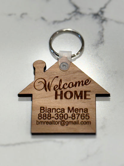 Personalized Real Estate Agent Keychain, New Home Buyer Gift, Gift from Real Estate Agent, Closing Gift for New Homeowner, House Key Chain