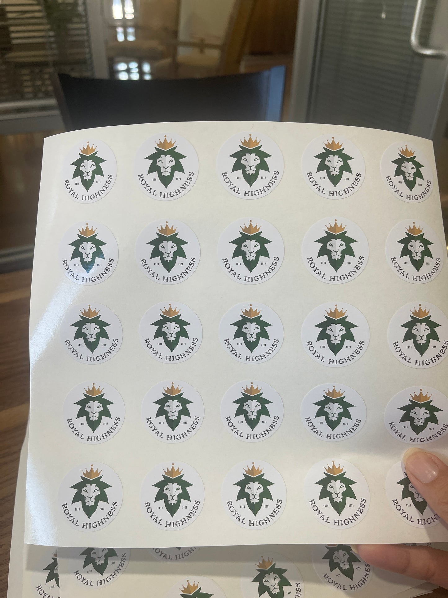 25 Custom logo Stickers round, circular, 1 x 1"  1.5 x 1.5" 2x2" (Read description)