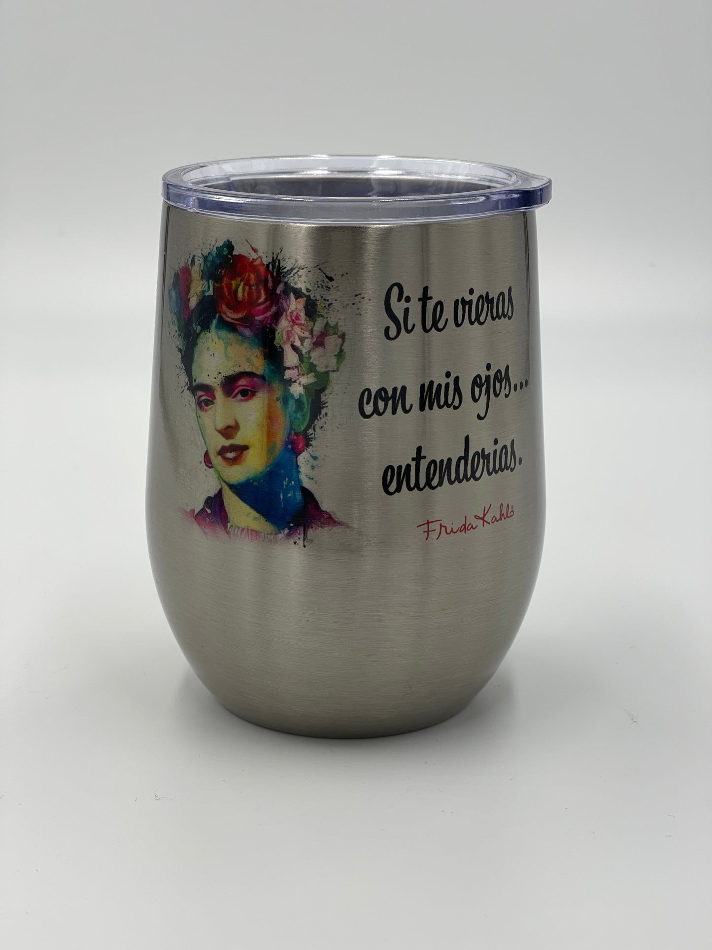 Frida Kahlo wine tumbler, wine tumbler, Frida Kahlo, wine glass, wine, tum