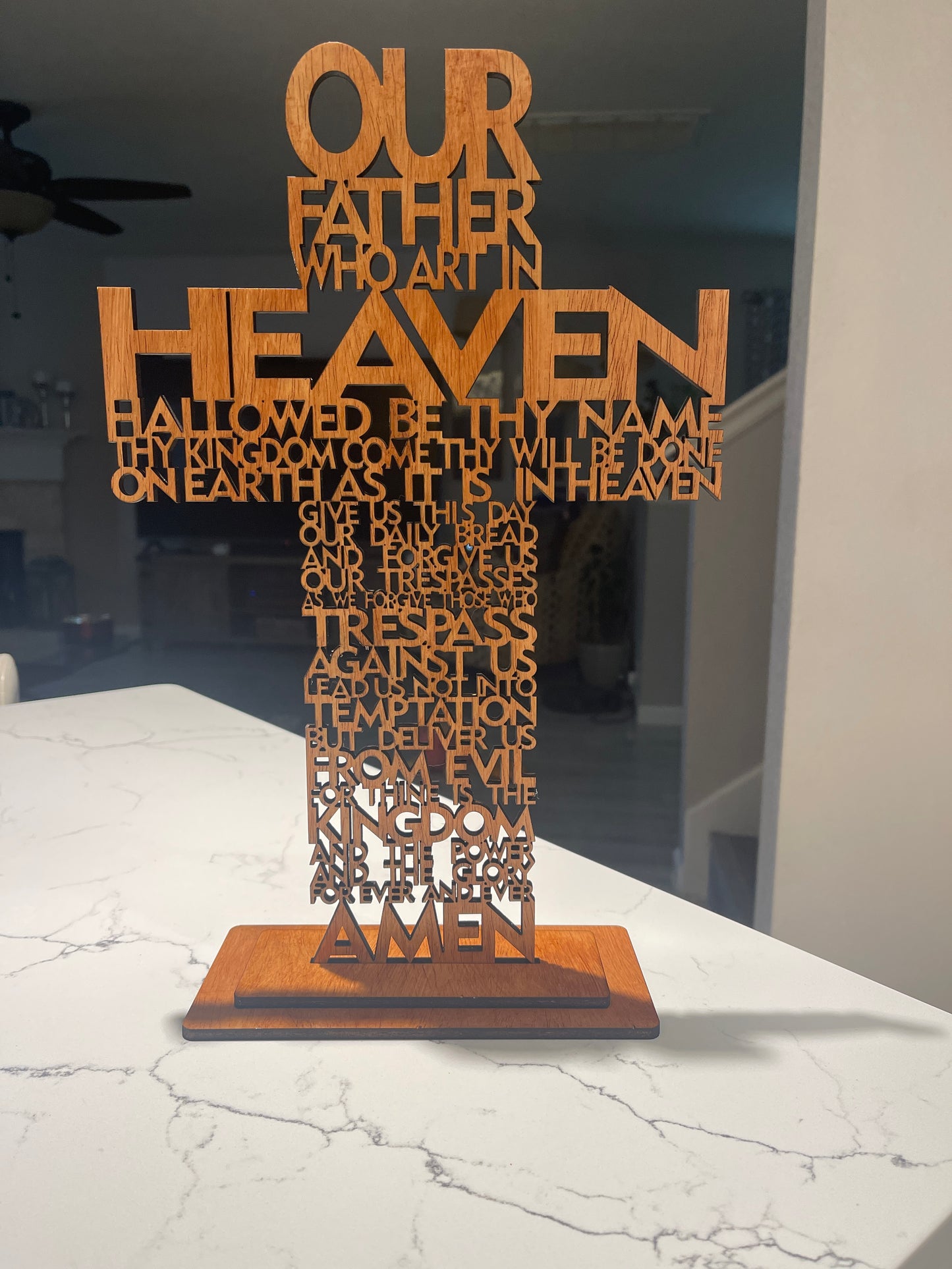 The Lord's Prayer Cross - Baltic wood, Natural or stained