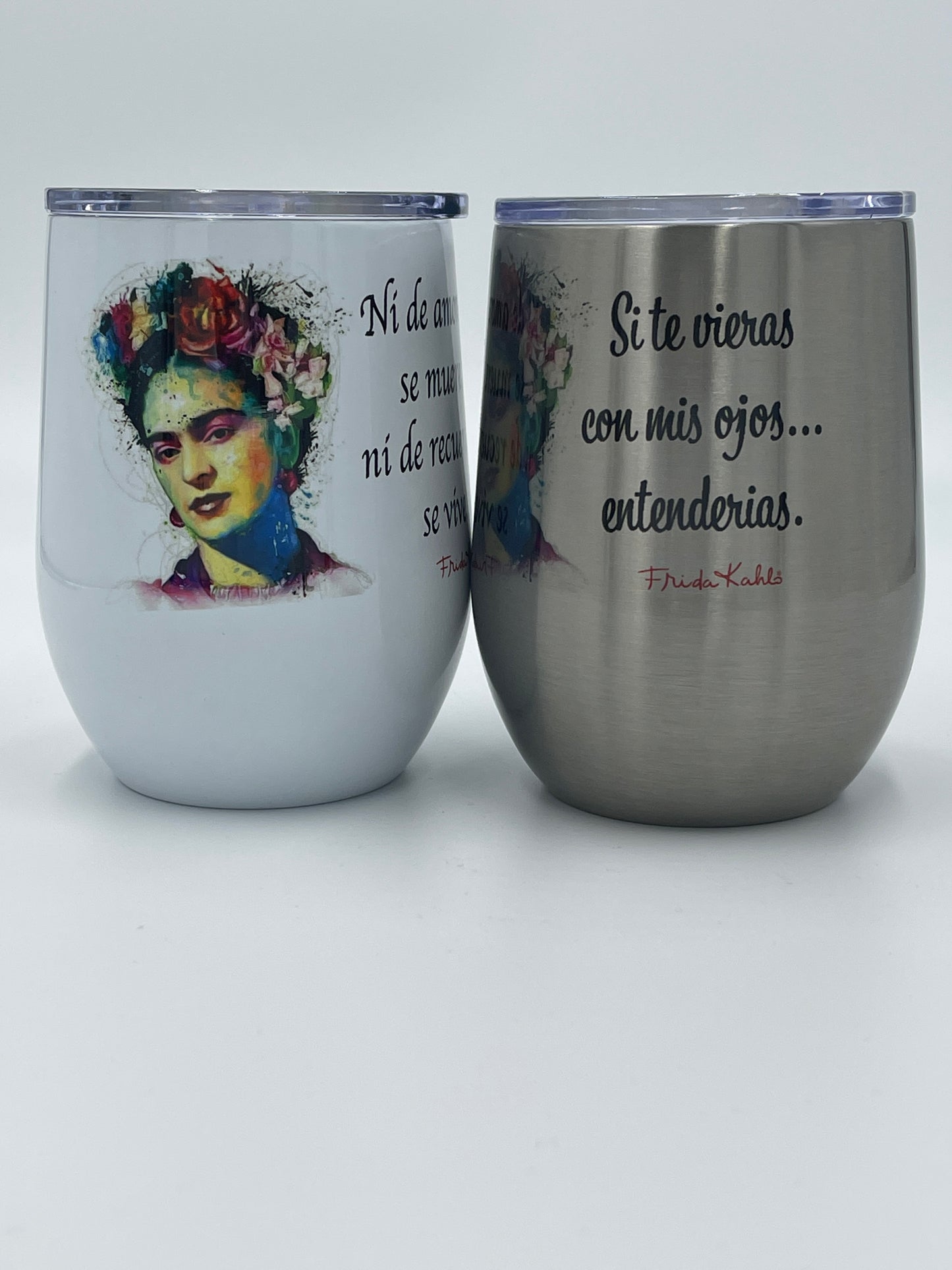 Frida Kahlo wine tumbler, wine tumbler, Frida Kahlo, wine glass, wine, tum