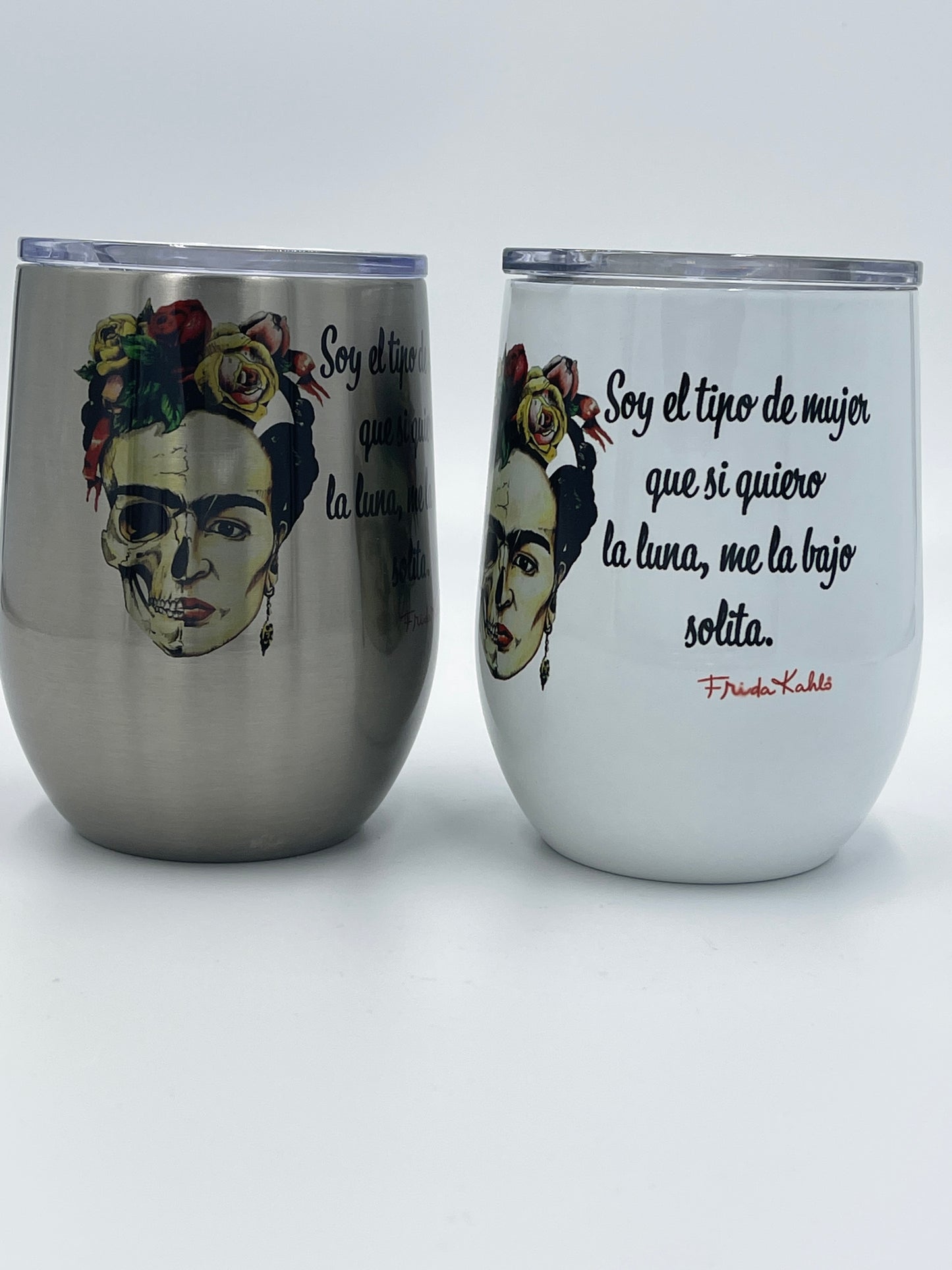 Frida Kahlo wine tumbler, wine tumbler, Frida Kahlo, wine glass, wine, tum