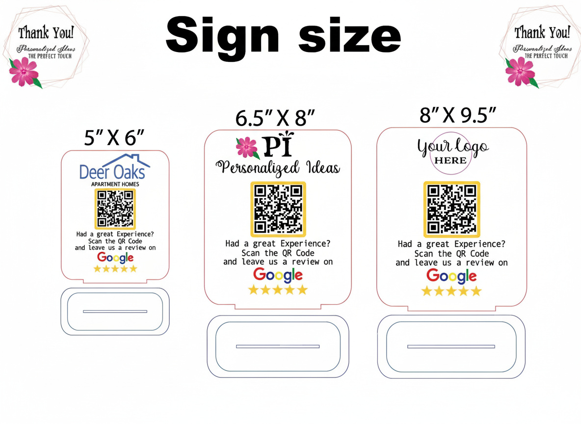 Leave us a review acrylic sign