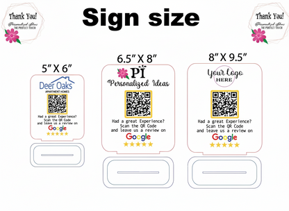 Leave us a review acrylic sign