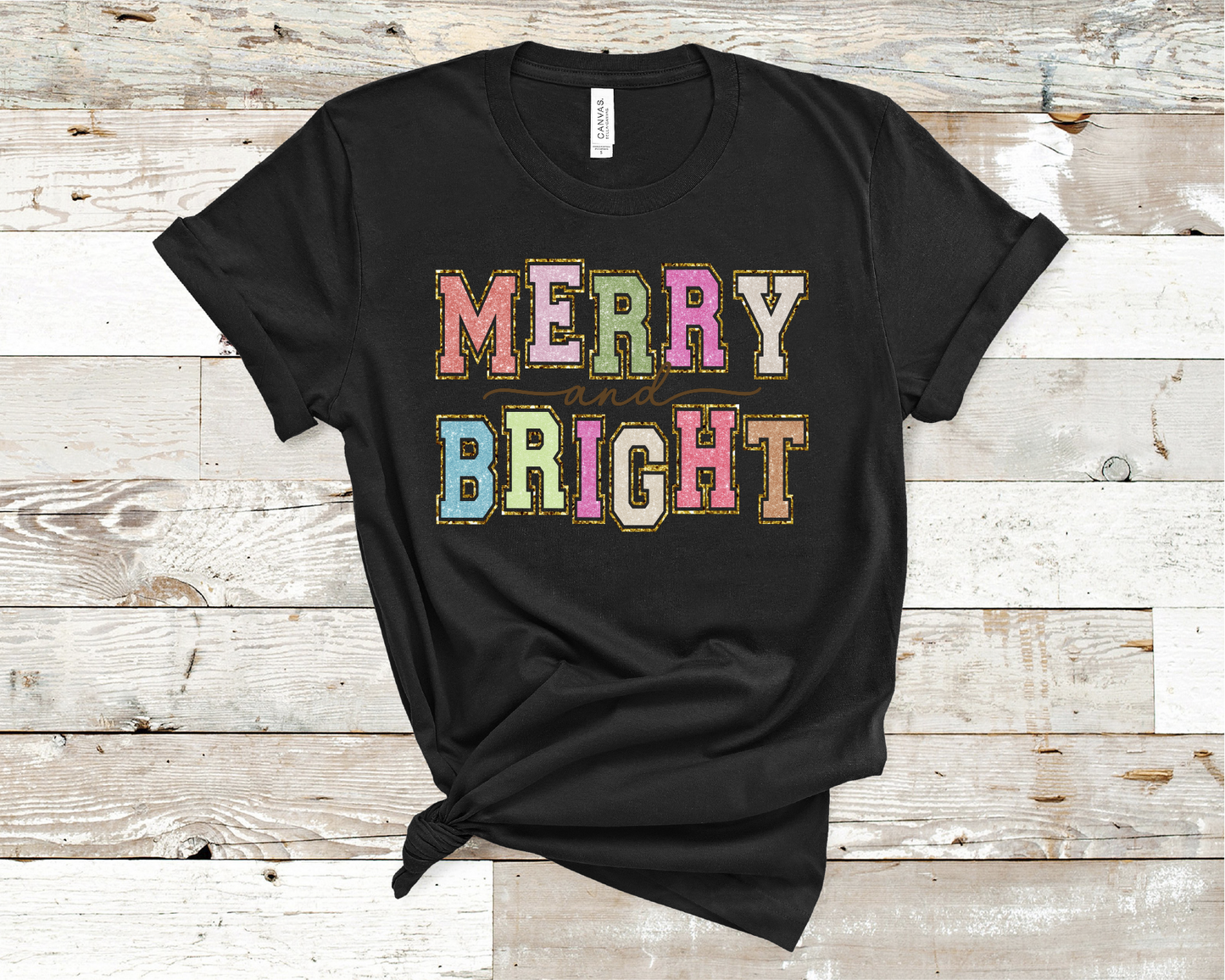 Merry & Bright Christmas T-Shirt (HTV)