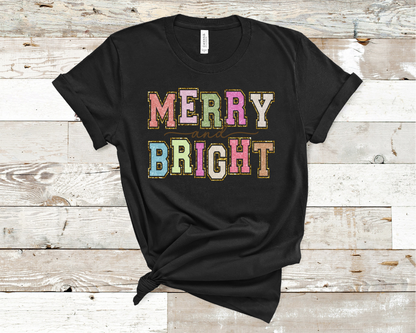 Merry & Bright Christmas T-Shirt (HTV)
