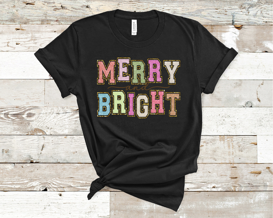 Merry & Bright Christmas T-Shirt (HTV)