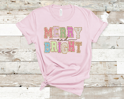 Merry & Bright Christmas T-Shirt (HTV)
