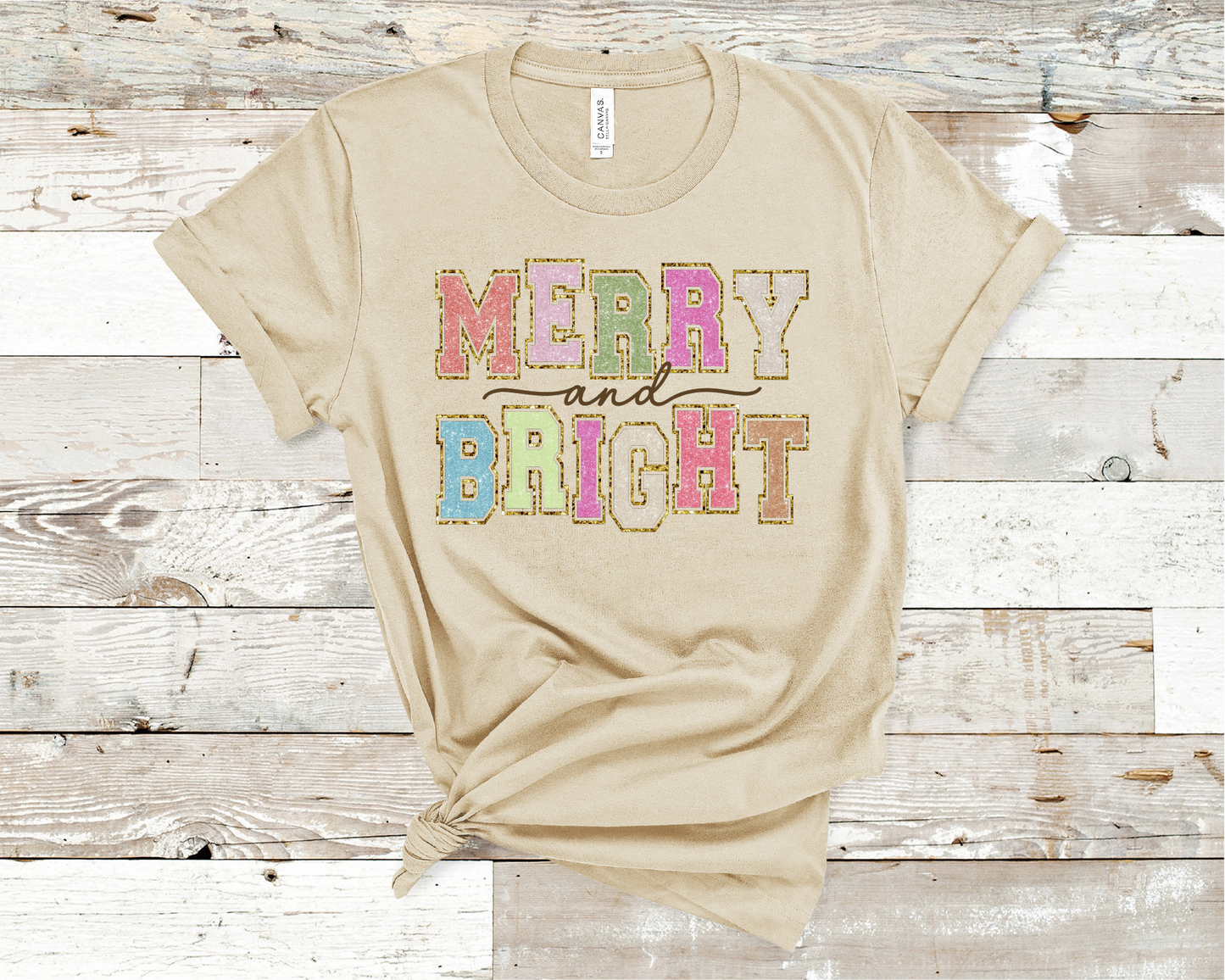 Merry & Bright Christmas T-Shirt (HTV)