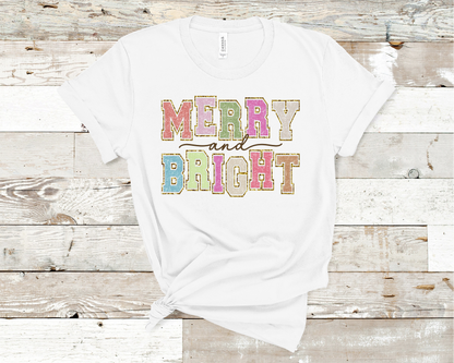 Merry & Bright Christmas T-Shirt (HTV)
