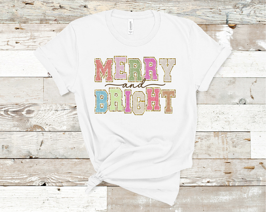 Merry & Bright Christmas T-Shirt (HTV)
