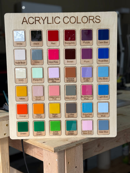 Acrylic color Chart
