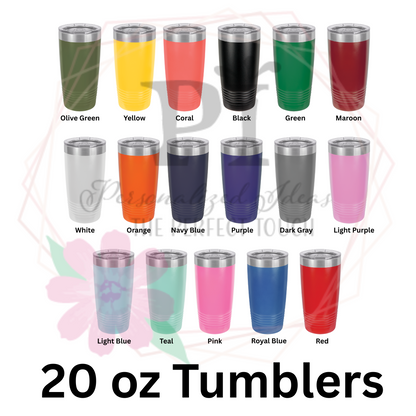 12 Custom, Personalized 20oz Tumbler, ADD YOUR LOGO, Powder Coated, Laser Engraved Cup, Corporate Gift, Branded, Wholesale Tumblers, Bulk Tumblers