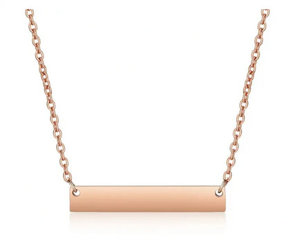 Custom Engraved Stainless steel horizontal bar engraving blank necklace
