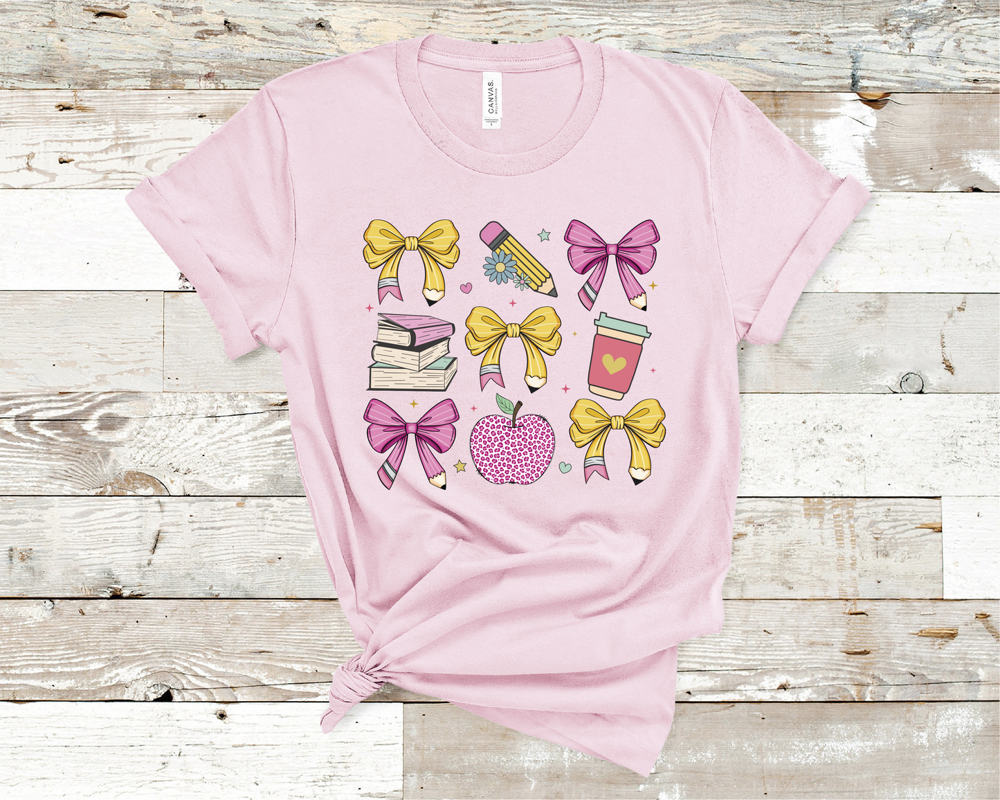 Coquette Teacher T-shirt - Back to school Gift, Coquette, books, and pencil