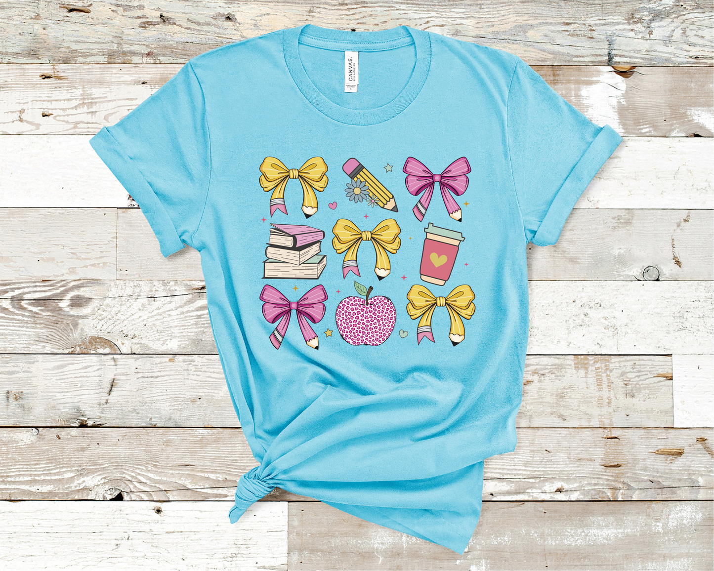 Coquette Teacher T-shirt - Back to school Gift, Coquette, books, and pencil