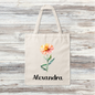Personalized Birth flower Tote Bag 11 x 14