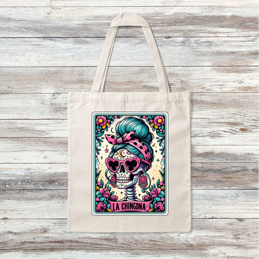 La Chingona Tarot Card Tote Bag 11 x 14