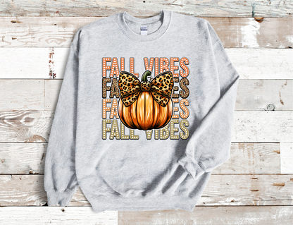 Fall Vibes Pumpkin Crew Neck Sweatshirt Fall Season