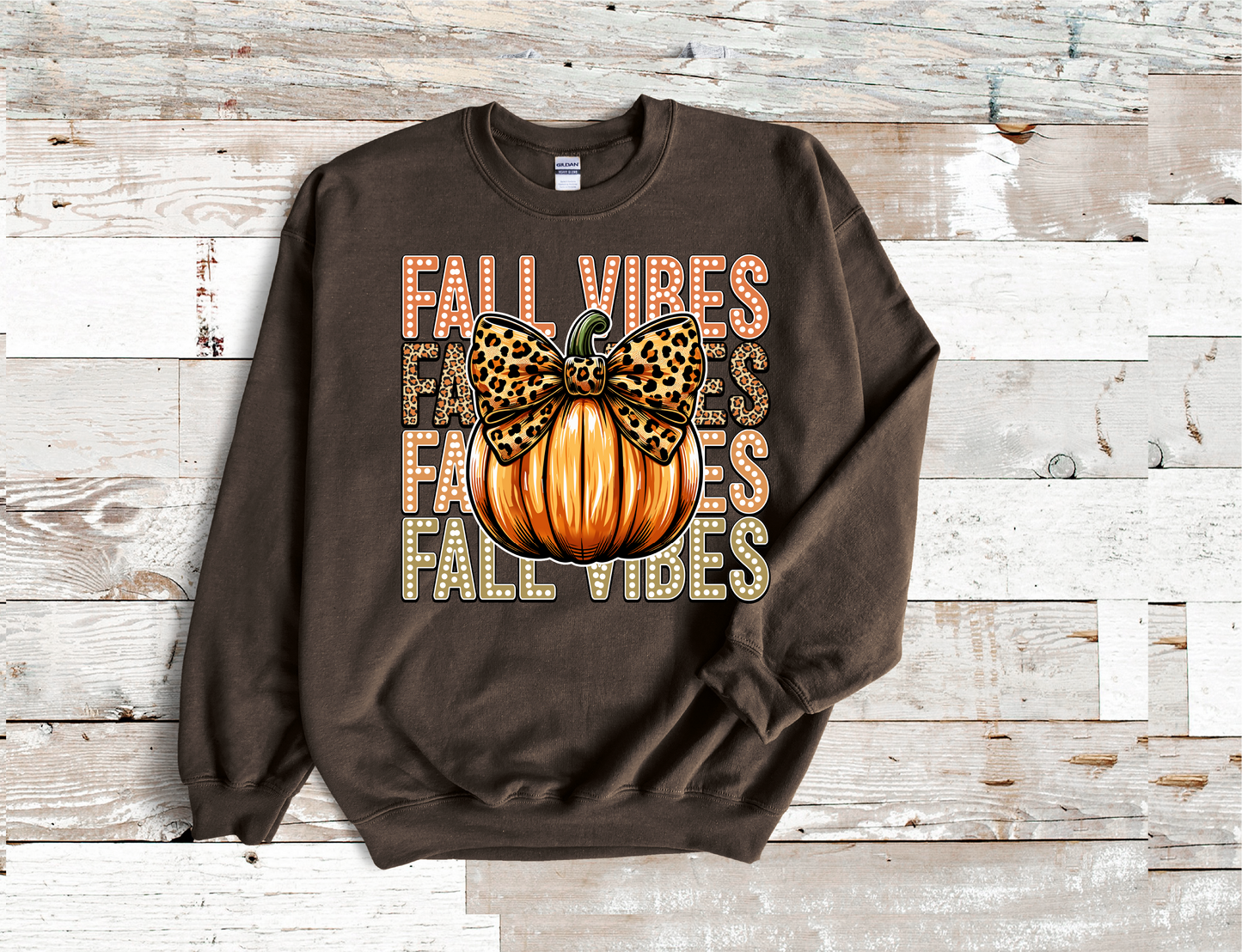 Fall Vibes Pumpkin Crew Neck Sweatshirt Fall Season