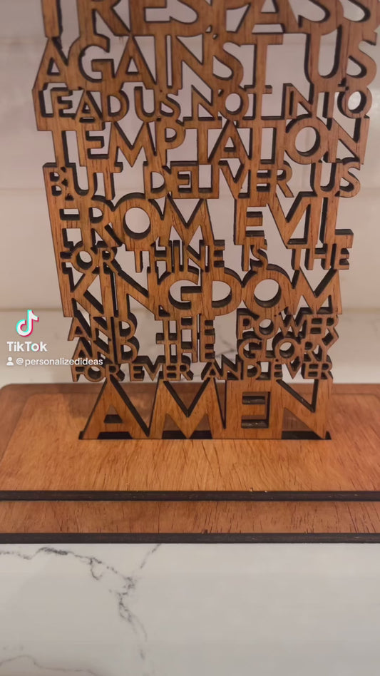 The Lord's Prayer Cross - Baltic wood, Natural or stained